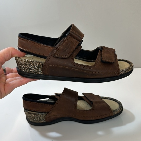 Ecco Brown Leather Cosmo Sandals Size 36(5-5.5) - Picture 13 of 16